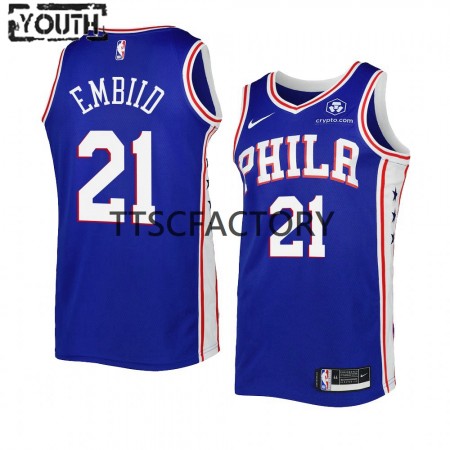 Maillot Basket Enfant Philadelphia 76ers Joel Embiid 21 Nike 2022-2023 Icon Edition Royal Swingman